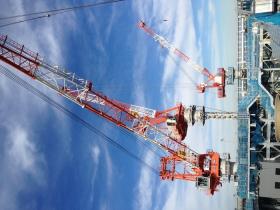 歌舞伎座新築工事タワークレーン